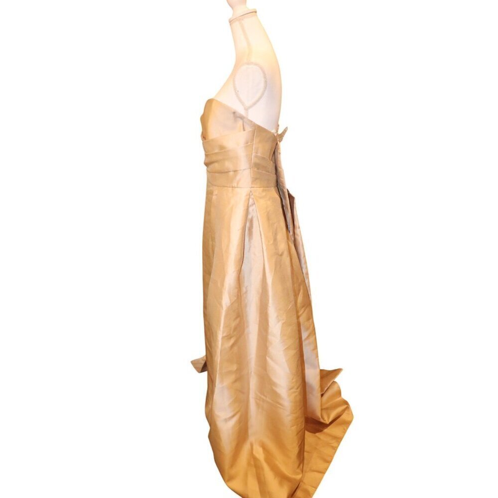Donna Karan New York Strapless Gown Champagne Gold Size 14 NWOT - Picture 2 of 6